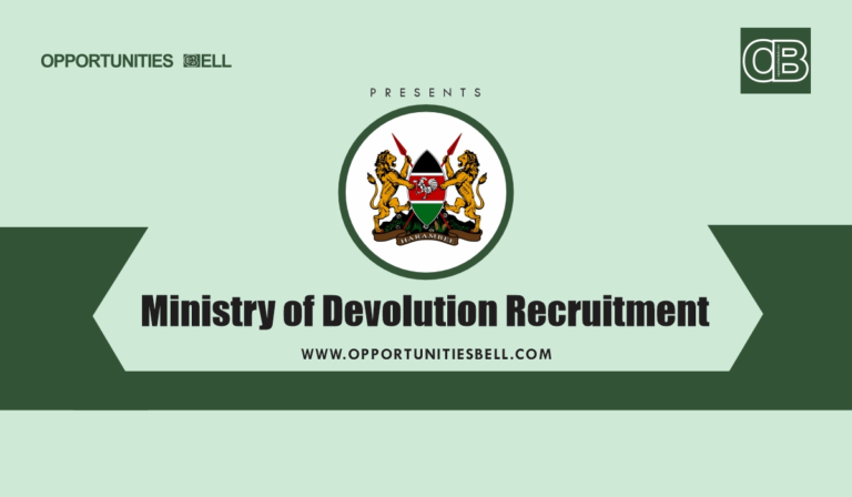 Ministry of Devolution Recruitment 2025 Jobs Application Portal